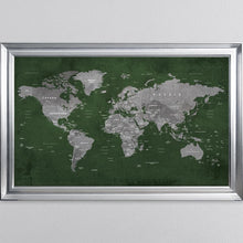 Load image into Gallery viewer, Green World Map Framed Wall Art 114*74cm