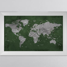 Load image into Gallery viewer, Green World Map Framed Wall Art 114*74cm