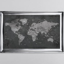 Load image into Gallery viewer, Grey World Map Framed Wall Art 114*74cm