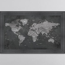 Load image into Gallery viewer, Grey World Map Framed Wall Art 114*74cm