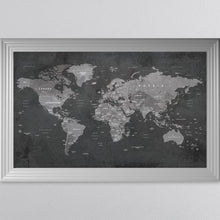Load image into Gallery viewer, Grey World Map Framed Wall Art 114*74cm