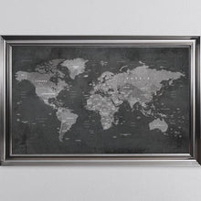 Load image into Gallery viewer, Grey World Map Framed Wall Art 114*74cm