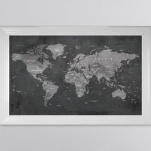 Load image into Gallery viewer, Grey World Map Framed Wall Art 114*74cm