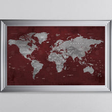 Load image into Gallery viewer, Red World Map Framed Wall Art 114*74cm