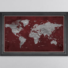 Load image into Gallery viewer, Red World Map Framed Wall Art 114*74cm