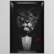 Load image into Gallery viewer, Black And White Lion Framed Wall Art