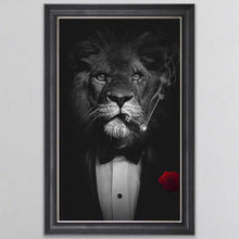 Load image into Gallery viewer, Black And White Lion Framed Wall Art