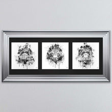 Load image into Gallery viewer, Three Wise Monkeys Triptych Framed Wall Art