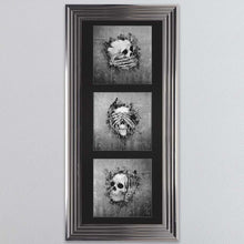 Load image into Gallery viewer, Three Wise Skulls Triptych Framed Wall Art