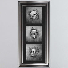 Load image into Gallery viewer, Three Wise Skulls Triptych Framed Wall Art