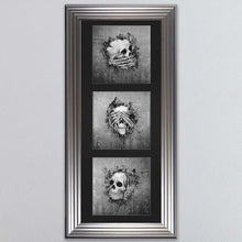 Load image into Gallery viewer, Three Wise Skulls Triptych Framed Wall Art
