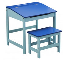 Load image into Gallery viewer, Children's Blue Desk And Stool