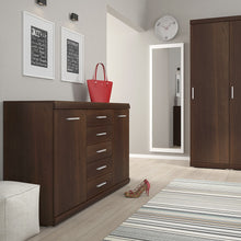 Load image into Gallery viewer, Imperial 2 Door 5 Drawer Sideboard in Dark Mahogany Melamine