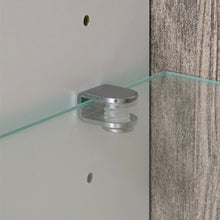 Load image into Gallery viewer, Chelsea Living Low Display Cabinet 109 cm wide in white with an Truffle Oak Trim