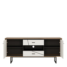 Load image into Gallery viewer, Brolo 2 door 2 drawer TV unit With the walnut and dark panel finish