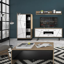 Load image into Gallery viewer, Brolo 2 door 2 drawer TV unit With the walnut and dark panel finish