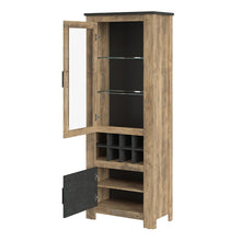 Load image into Gallery viewer, Rapallo 2 door display cabinet with wine rack in Chestnut and Matera Grey