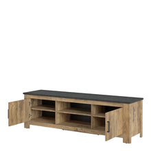 Load image into Gallery viewer, Rapallo 2 door 189 cm wide TV cabinet in Chestnut and Matera Grey