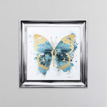 Load image into Gallery viewer, Butterfly Gold And Indigo Framed Wall Art
