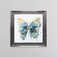 Load image into Gallery viewer, Butterfly Gold And Indigo Framed Wall Art