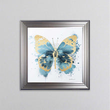 Load image into Gallery viewer, Butterfly Gold And Indigo Framed Wall Art