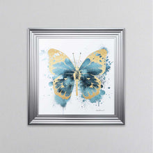 Load image into Gallery viewer, Butterfly Gold And Indigo Framed Wall Art