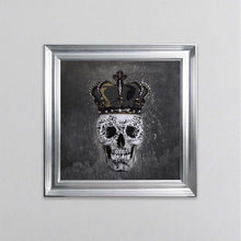 Load image into Gallery viewer, King Skull With Crown Grey Framed Wall Art