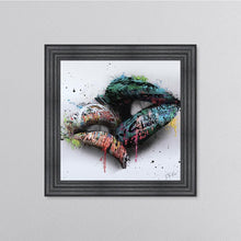 Load image into Gallery viewer, In The Kiss Blue Lips Framed Wall Art