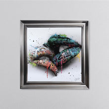 Load image into Gallery viewer, In The Kiss Blue Lips Framed Wall Art