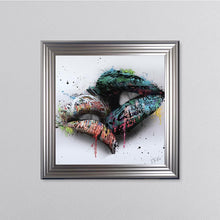 Load image into Gallery viewer, In The Kiss Blue Lips Framed Wall Art