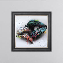 Load image into Gallery viewer, In The Kiss Blue Lips Framed Wall Art