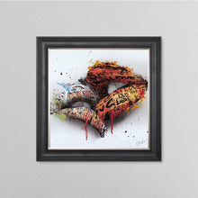 Load image into Gallery viewer, In The Kiss Orange Lips Framed Wall Art