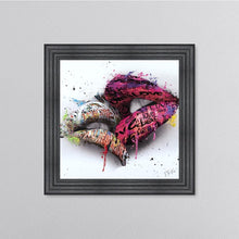 Load image into Gallery viewer, In The Kiss Pink Lips Framed Wall Art