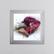 Load image into Gallery viewer, In The Kiss Pink Lips Framed Wall Art