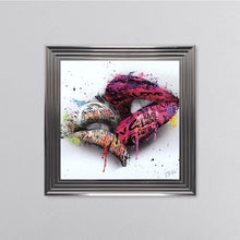 Load image into Gallery viewer, In The Kiss Pink Lips Framed Wall Art