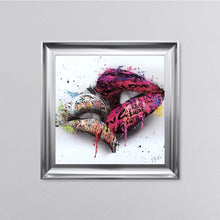 Load image into Gallery viewer, In The Kiss Pink Lips Framed Wall Art