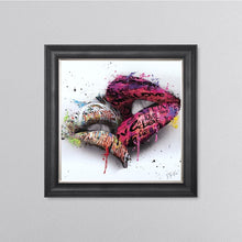 Load image into Gallery viewer, In The Kiss Pink Lips Framed Wall Art