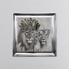 Load image into Gallery viewer, Lion Family With One Cub Framed Wall Art 75*75cm