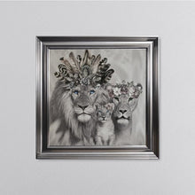Load image into Gallery viewer, Lion Family With One Cub Framed Wall Art 75*75cm