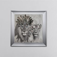 Load image into Gallery viewer, Lion Family With One Cub Framed Wall Art 75*75cm