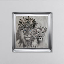 Load image into Gallery viewer, Lion Family With One Cub Framed Wall Art 75*75cm