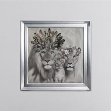Load image into Gallery viewer, Lion Family With One Cub Framed Wall Art 75*75cm