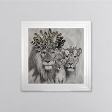 Load image into Gallery viewer, Lion Family With One Cub Framed Wall Art 75*75cm