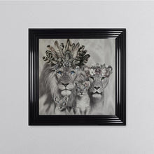 Load image into Gallery viewer, Lion Family With Two Cubs Framed Wall Art 75*75cm