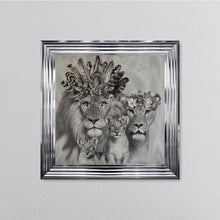 Load image into Gallery viewer, Lion Family With Two Cubs Framed Wall Art 75*75cm
