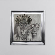 Load image into Gallery viewer, Lion Family With Two Cubs Framed Wall Art 75*75cm