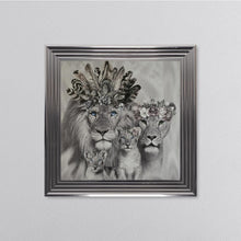 Load image into Gallery viewer, Lion Family With Two Cubs Framed Wall Art 75*75cm