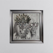 Load image into Gallery viewer, Lion Family With Two Cubs Framed Wall Art 75*75cm