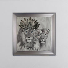 Load image into Gallery viewer, Lion Family With Two Cubs Framed Wall Art 75*75cm