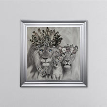 Load image into Gallery viewer, Lion Family With Two Cubs Framed Wall Art 75*75cm